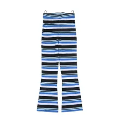 美品 MARNI × UNIQLO マルニ ユニクロ メリノブレンド リブ ボーダー セミフレア ニット パンツ ボトムス L マルチカラー レディース 古着 中古 USED