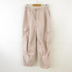 ジーユー GU パラシュートカーゴパンツ ロング ピンク L *T664