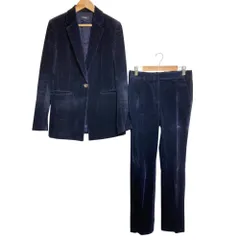 美品 Theory セオリー ストレッチ コーデュロイ テーラードジャケット パンツ セットアップ スーツ 0 ネイビー レディース 古着 中古 USED