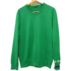 美品☆DIESEL ディーゼル セーター コットンニット メンズ クルーネック グリーン