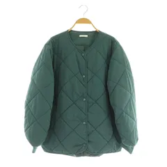 アイテムズアーバンリサーチ ITEMS URBAN RESEARCH 22AW 中綿キルティングノーカラージャケット M グリーン /MY ■OS