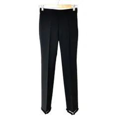 美品 Incotex インコテックス ボールフリンジ スリムパンツ スラックス 36 ブラック レディース 古着 中古 USED