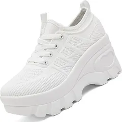 インヒール スニーカー レディース 厚底スニーカー 厚底8cm 黒 白 ウォーキングシューズ 美脚 脚長 効果 疲れない 履きやすい 軽量