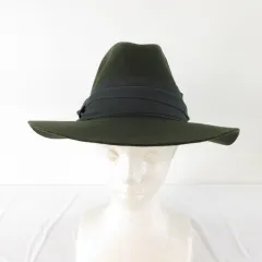 ザラ ZARA accessories 中折れハット 帽子 カーキ 緑 S *T805