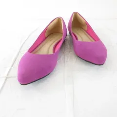 LIBERTYDOLL パンプス ポインテッドトゥ フラット 紫 L *T175