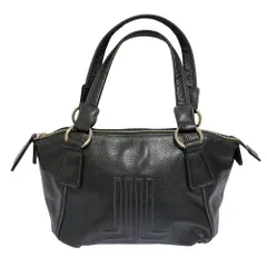 美品 LANVIN COLLECTION ランバンコレクション レザー ハンドバッグ ブラック レディース 古着 中古 USED