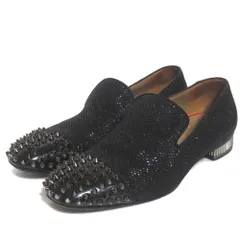 美品 Christian Louboutin クリスチャンルブタン ローラーボーイ スタッズ スリッポン ドレスシューズ サイズ41.5 26.5cm ブラック メンズ 古着 中古 USED