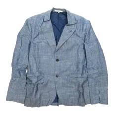 カルヴェン CARVEN テーラードジャケット シングル 2B ウール スーツ 総柄 長袖 アウター ブルー 48 メンズ のサムネイル