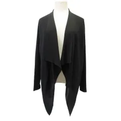 新品同様 MADAM JOCONDE マダムジョコンダ ジャケット カーディガン 羽織 ハイゲージニット 40 黒 ブラック レディース 古着 中古 USED