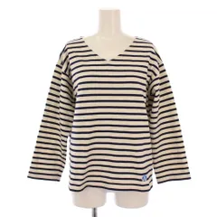 オーチバル ORCIVAL オーシバル V-NECK COTTON LOURD BASQUE SHIRT カットソー 長袖 Vネック ストライプ柄 1 白 ネイビー RC-9144 /BM