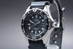 CITIZEN エコドライブ ダイバー E068-T005420 ブラック メンズ ソーラー クォーツ 腕時計 稼働 美品