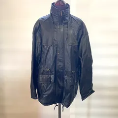 【Y-2】Vintage leather jacket　ブラックシープレザーコート　ヴィンテージ　レザージャケット　90's 古着　Lサイズ