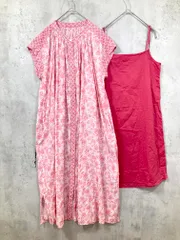 SIMPLICITE B.C STOCK サンプリシテ ベーセーストック 20-040-700-8184-2-0 ハナガラパターン ボイル ワンピース 赤  ■■レディース