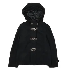 オリーブデオリーブ OLIVE des OLIVE ダッフル ショートコート ジャケット 裏地キルティング フーディ アウター 黒 ブラック レディースYBA10 