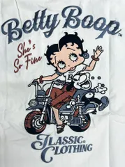 ④BettyBoop/ベティーブープ/刺繍Tシャツ/ホワイト/Lサイズ/ビッグシルエット/サンプル品/新品未使用