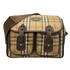 Burberry's(バーバリーズ) ショルダーバッグ ベージュ×ダークブラウン×マルチ チェック柄 レザー