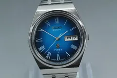 希少 SEIKO TYPEⅡ 4623-8030 ブルー文字盤 メンズ ヴィンテージ クォーツ OH済 稼働品