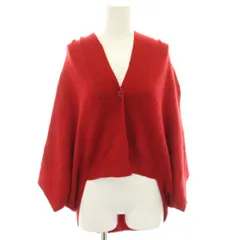 ヒロココシノ HIROKO KOSHINO ニットカーディガン 七分袖 フード ウール 38 赤 レッド リブニット RHFAM-32380 /YT