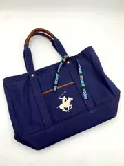 BEVERLY HILLS POLO CLUB ビバリーヒルズポロクラブ キャンバス トート バッグ 紺 ■■レディース