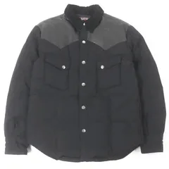 美品□SUGAR CANE シュガーケーン SC12342 レザーヨーク 牛革 襟コーデュロイ ウエスタン ダウンジャケット ブラック M 正規品 メンズ