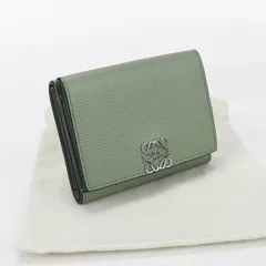 LOEWE ロエベ トライフォールド　ウォレット アナグラム 三折財布 カーフ【中古】 レディース