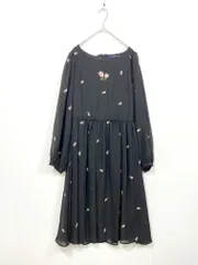 an another angelus アンアナザーアンジェラス ローズ刺繍 ワンピース sizeF/黒 ■■レディース