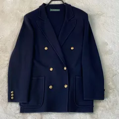 NEWYORKER  ニューヨーカー ダブル ニットテーラードジャケット 金ボタン ネイビー 9AR Mサイズ相当