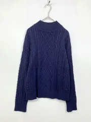 Ray BEAMS レイビームス 63-15-0419-584 定価9800円+税 ケーブルハイネック ニット セーター 紺 ◇■レディース