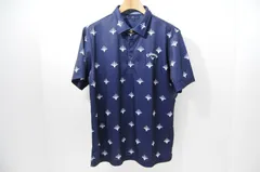 中古 メンズ キャロウェイ Callaway 半袖ポロシャツ LL 紺 ネイビー 総柄