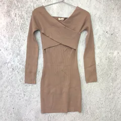 RESEXXY リゼクシー フロント クロス ニット ワンピース ベージュ Sサイズ ◇〇☆
