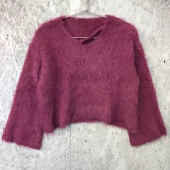 LADY LIKE レディライク クロップド 丈 V開き シャギー ニット ピンク ◇〇