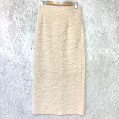 NANO universe ナノユニバース フクレジャガード カット ナロースカート アイボリー Fサイズ 〇◇