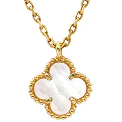 ヴァンクリーフアーペル Van Cleef & Arpels ネックレス スウィート アルハンブラ ペンダント パールホワイト×イエローゴールド 白 シェル Au750 18K 【中古】