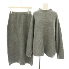 アーバンリサーチ サニーレーベル URBAN RESEARCH Sonny Label セットアップ 上下 モックネックニット セーター 長袖 スカート ロング タイト イージー ウエストゴム リブ編み Free グレー LAA7-26J700 /YT