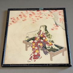 ヴィンテージ！滝 平二郎 手摺り木版画 椿 木製フレーム付 - メルカリ