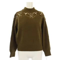 ダイアグラム グレースコンチネンタル Diagram GRACE CONTINENTAL 20AW レース刺繍ラグランニットトップ セーター 長袖 ハイネック アンゴラ 36 カーキ レース刺繍 0320443088 /TK