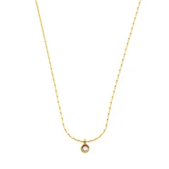 【ゴールド×ワンサイズ】[Cream dot. クリームドット公式] ネックレス レディース  ステンレス製 金属アレルギー対応 つけっぱなし ショート チェーン 一粒ビジュー 極小 ミル打ち ベネチアンチェーン スキンジュエリー  