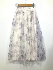 美品 GRL グレイル 花柄チュール フレア スカート sizeS/オフホワイト×ラベンダー ■■レディース