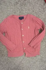ポロラルフローレン ピンク ケーブル カーディガン 2T