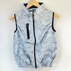 (^w^)b XEBEC ジーベック ジップアップベスト 空調服 DIRECT COOLING カモフラ柄 迷彩柄 ポリエステル100% 薄手 ワークウェア 作業着 作業服 アウトドア ライトグレー メンズ サイズSのサムネイル