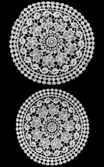 TOMOTHY ドイリー レース 花瓶敷き 円形 30cm 40cm 2枚セット テーブルセンター 北欧 (ホワイト,  30cm、40cm)