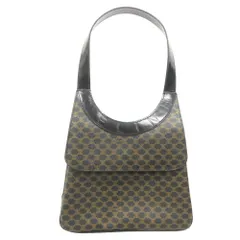 美品 CELINE セリーヌ マカダム柄 ワンショルダー ハンド バッグ 鞄 レザー ロゴ ヴィンテージ ビンテージ ブラウン/ブラック レディース 古着 中古 USED