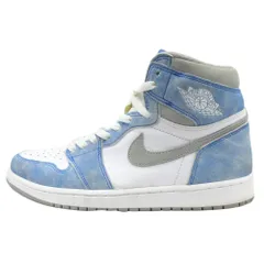 良品 NIKE ナイキ エア ジョーダン 1 レトロ ハイ デニム スニーカー シューズ 靴 555088-402 サイズ27cm 青 ブルー 白 ホワイト メンズ 古着 中古 USED