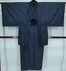 メンズ着物　大島紬　アンサンブル　羽織紐付き　対応身長165cm前後　裄66cm　【中古】ok481ll
