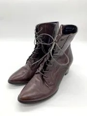 cava cava サヴァサヴァ ソフトレザー レースアップ ショート ブーツ size23.5/茶 ◇■◎レディース