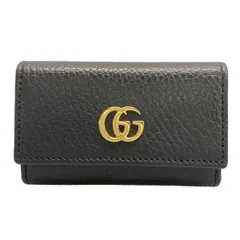 GUCCI(グッチ) キーケース GGマーモント 456118 黒 6連フック レザー