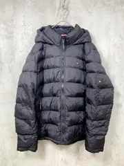 TOMMY HILFIGER トミーヒルフィガー NYLON PERFORMANCE HOODY PUFFER JACKET 中綿 ジャケット sizeXL/黒 ミットドナイト ◆■◎メンズ
