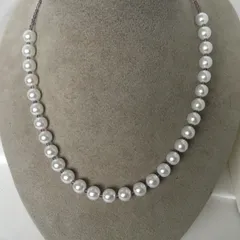 天然石★アメジスト★アクリルパール★ハンドメイド★パールネックレス★ファッション★デザイン★ネックレス