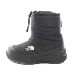 ザノースフェイス THE NORTH FACE K Nuptse Bootie WP ヌプシブーティーウォータープルーフ ショートブーツ 厚底 ワンカラー ロゴ US12 18cm 黒 ブラック NFJ51780 /BB