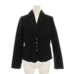 バーバリーブルーレーベル BURBERRY BLUE LABEL テーラードジャケット 裏地チェック アウター 38 黒 ブラック ペプラム FC502-201-09 /YM